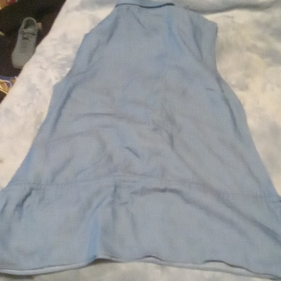 Super squad blue tunic button up with embroidered rose NWT - Picture 6 of 6